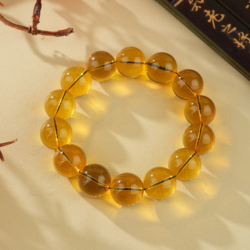 心悦印A0932琥珀蓝珀圆珠手串 多样性发一