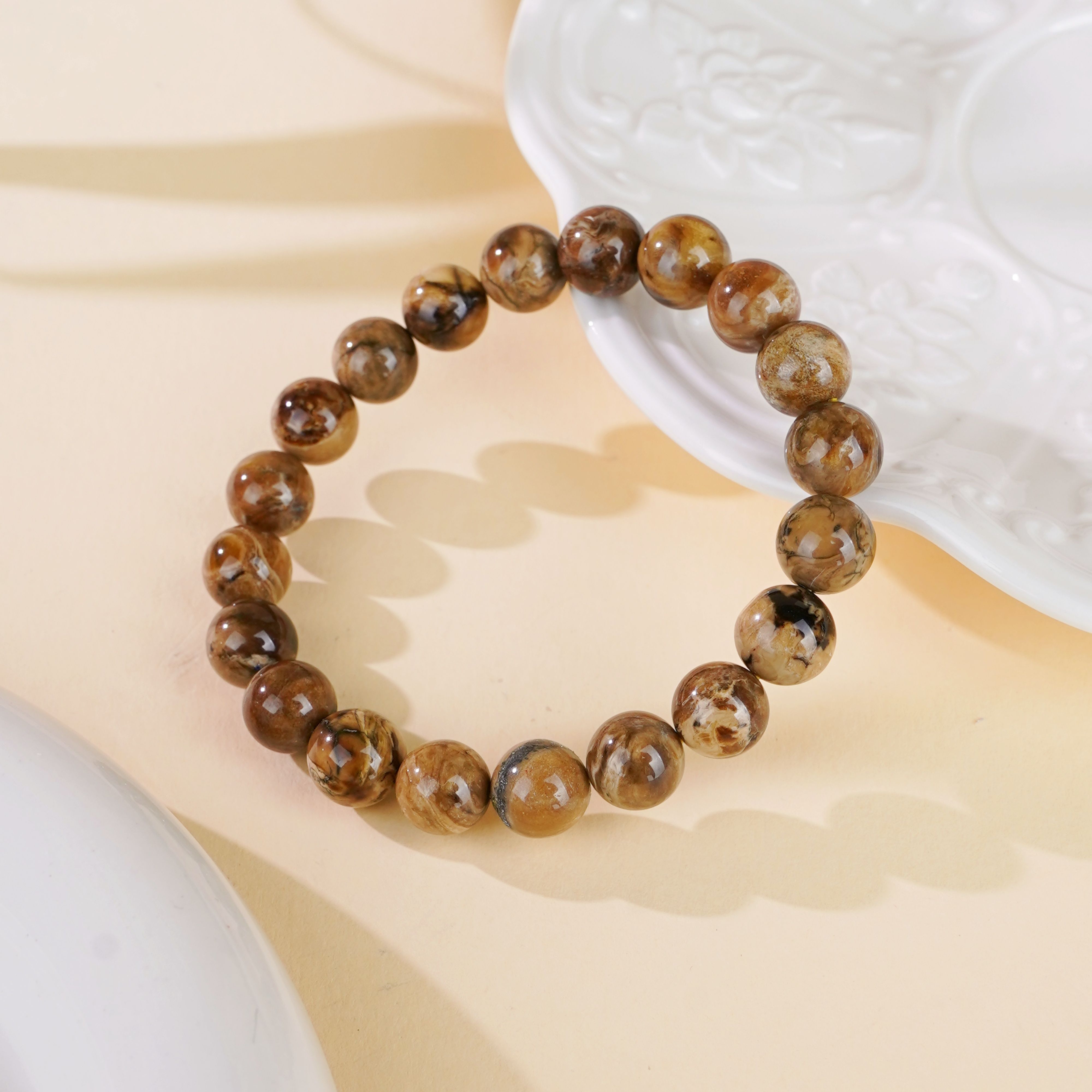 心悦印A02613琥珀根珀圆珠手串多样性发一