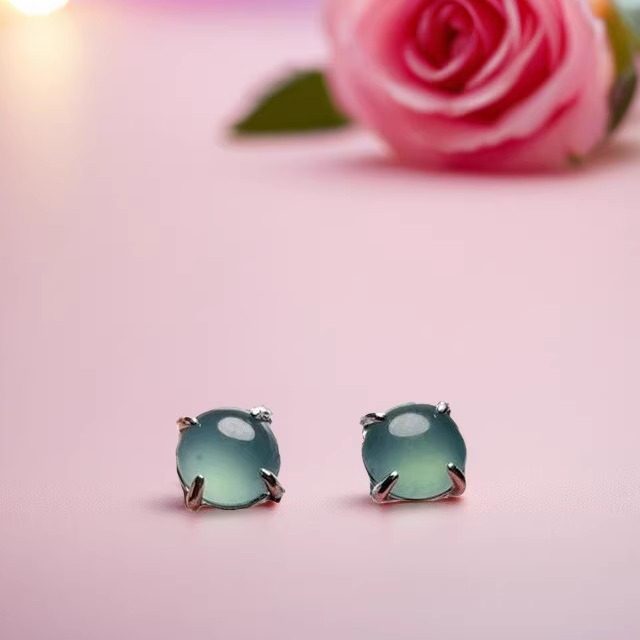 国标银镶嵌天然翡翠耳钉,珠宝/钻石/翡翠,耳饰,淘宝优惠券,粉丝福利购,淘宝优惠卷