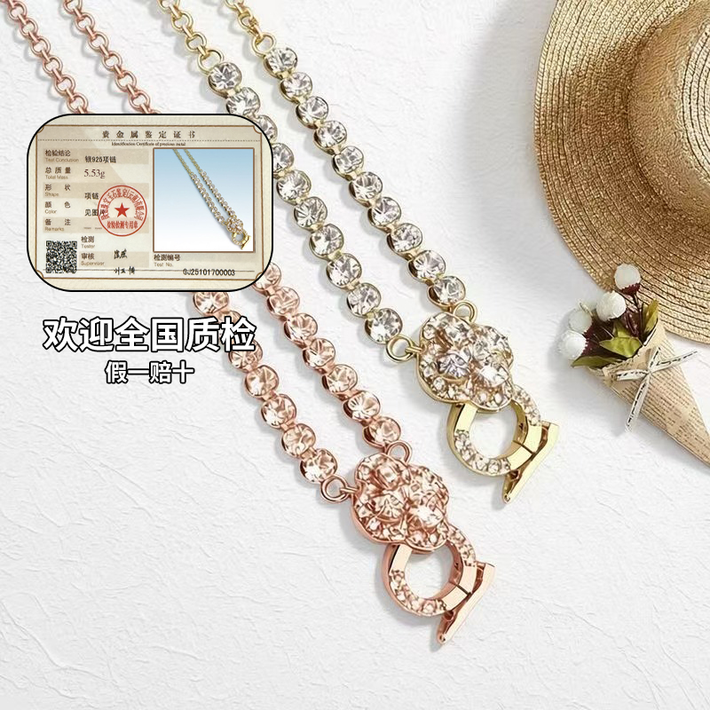 花朵链女S925银锁骨链高级感轻奢小众设计感颈链纯银保证不易氧化