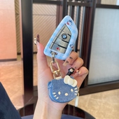 可爱kt格纹适用26款 宝马钥匙套3系5系325li扣X1X2X3X4X5壳530Li女