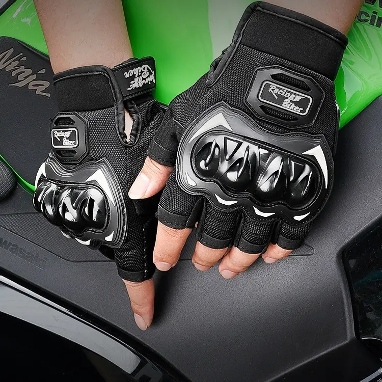 摩托车透气骑行手套男士半指夏季防摔自行机车夏天骑行防护装备