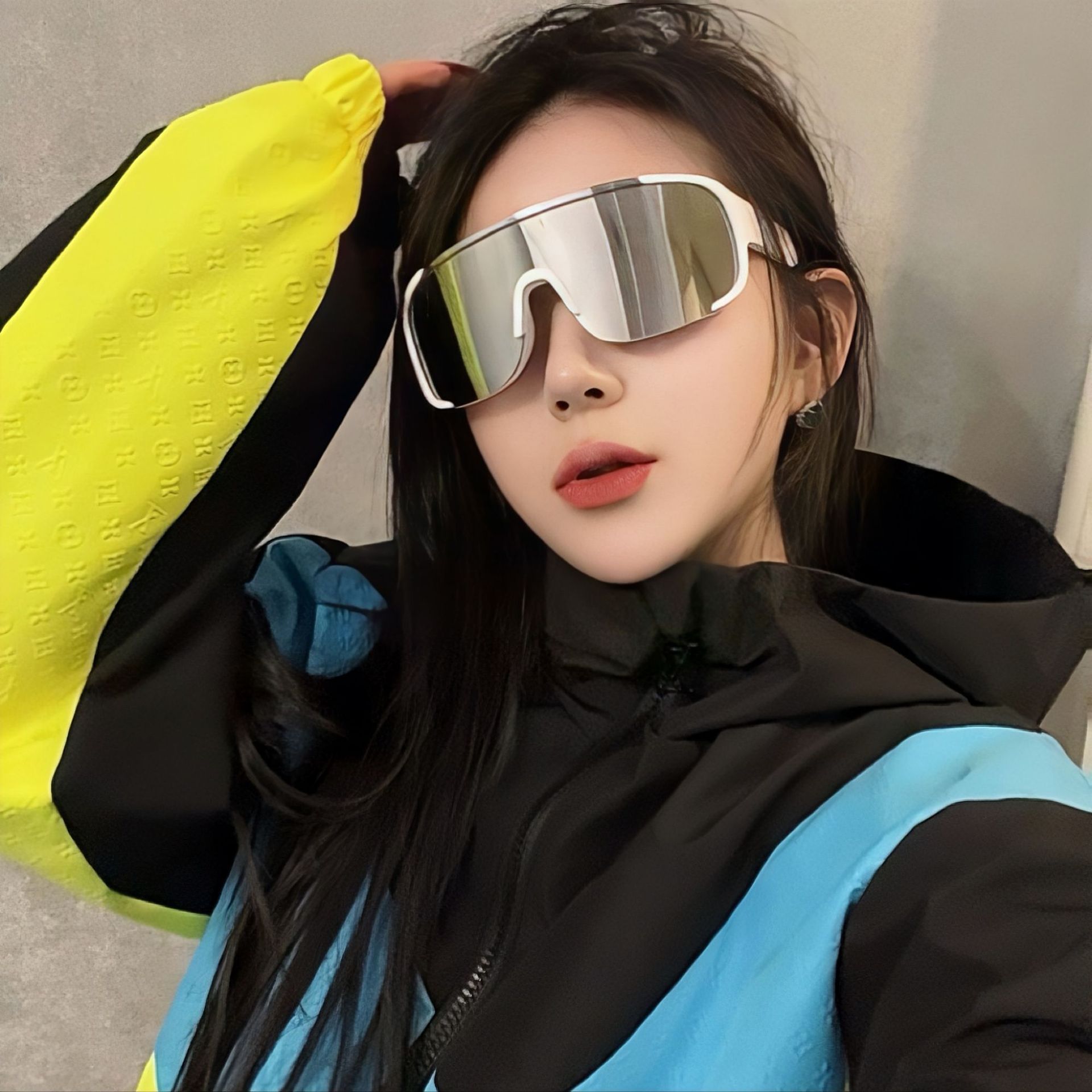 欧美户外运动骑行银色眼镜登山