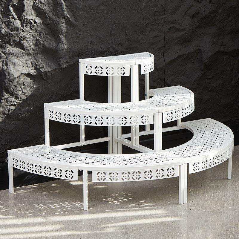 室内花架置物架阳台铁艺阶梯落地式多层户外庭院多肉白色花盆架子,3C数码配件,USB灯,淘宝优惠券,粉丝福利购,淘宝优惠卷