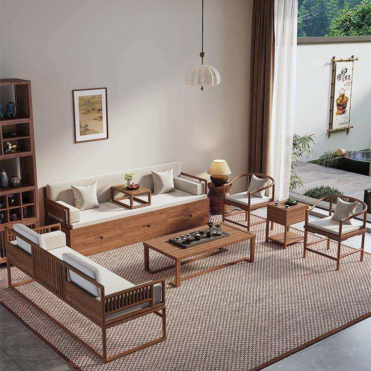 新中式实木罗汉床家用沙发组合原木储物茶室禅意茶楼卡座贵妃榻,3C数码配件,USB灯,淘宝优惠券,粉丝福利购,淘宝优惠卷