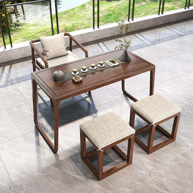 胡桃木茶桌椅组合新中式小户型家用阳台小茶台茶几榆木喝茶桌禅意,3C数码配件,USB灯,淘宝优惠券,粉丝福利购,淘宝优惠卷