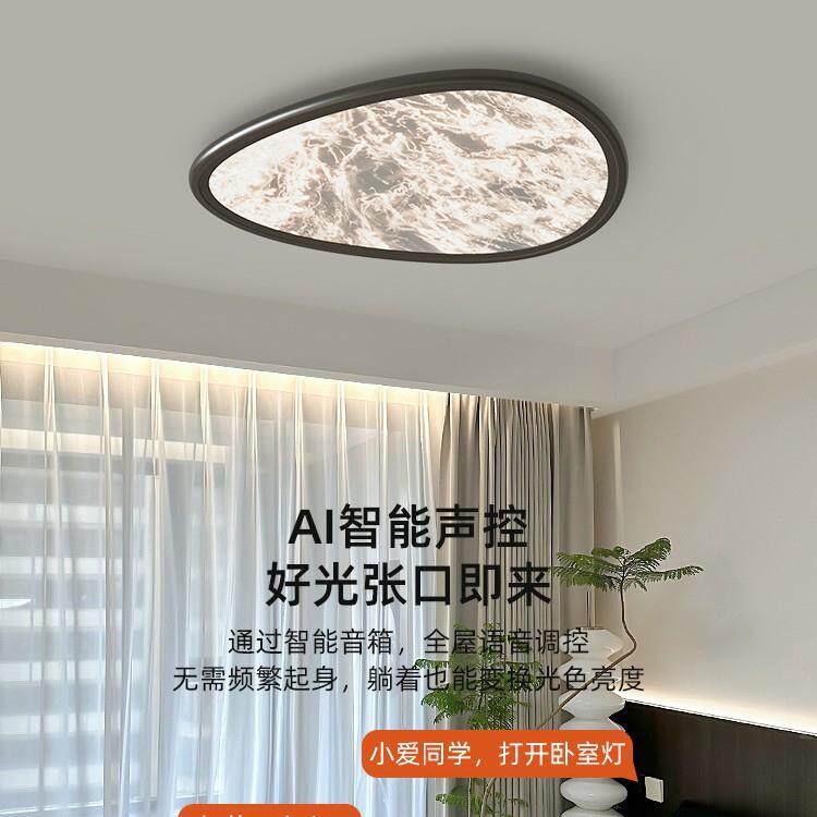 卧室灯主卧2025年新款现代简约led吸顶灯创意鹅卵石中山灯具