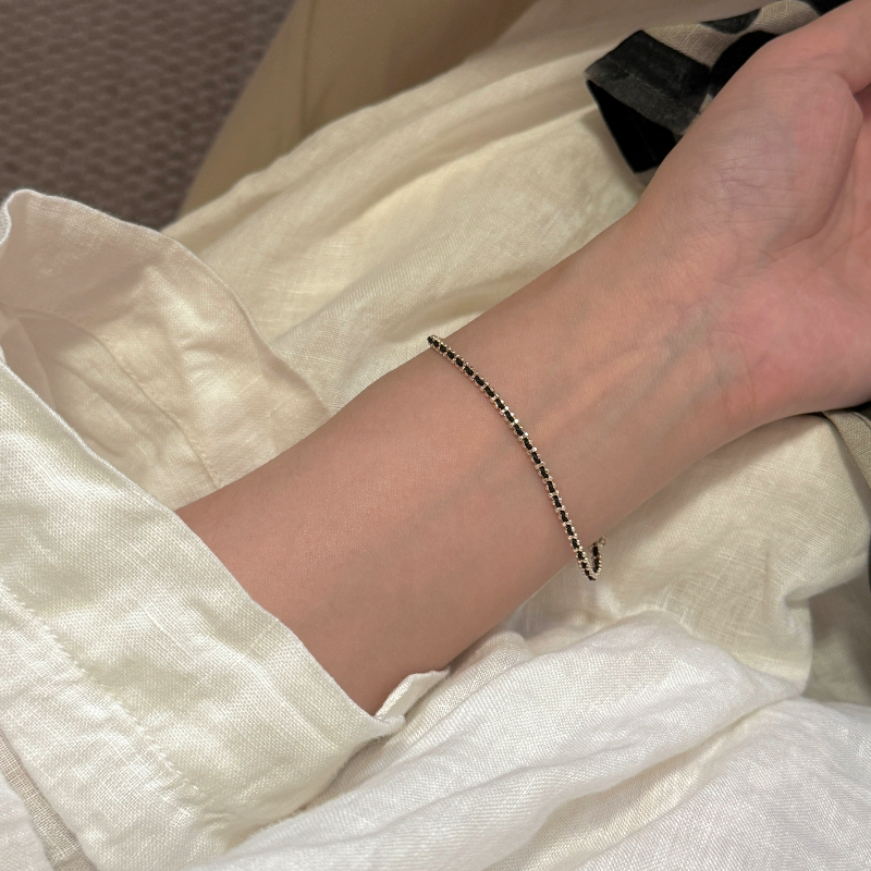 L'amour极细编织s925纯银日韩ins风女简约时尚百搭小众设计感手链