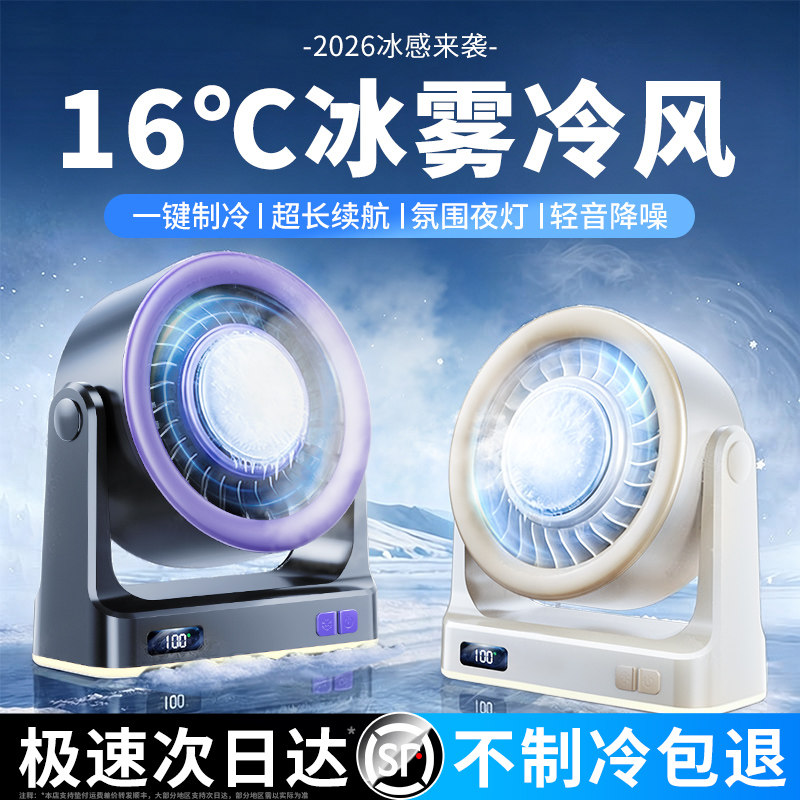 德国LWU2026新款桌面电风扇静音办公室桌上空调扇小型制冷降温神