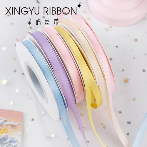 6mm细丝带蝴蝶结纯色发饰diy手工