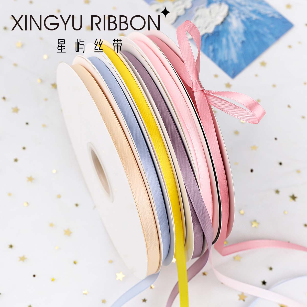 6mm加密丝带发饰手工鲜花蛋糕彩