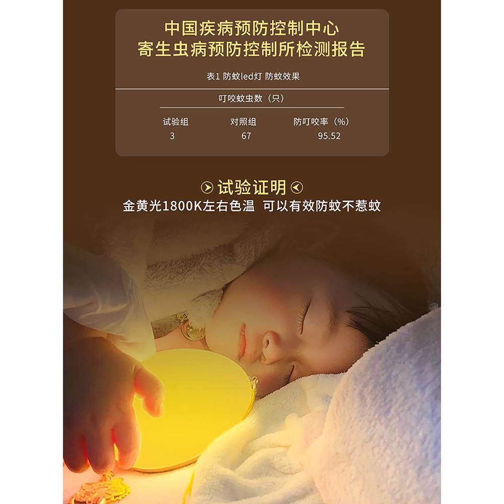 儿童伴睡小夜灯无蓝光睡眠灯防蚊床头婴儿喂奶护眼灯充电婴幼礼物
