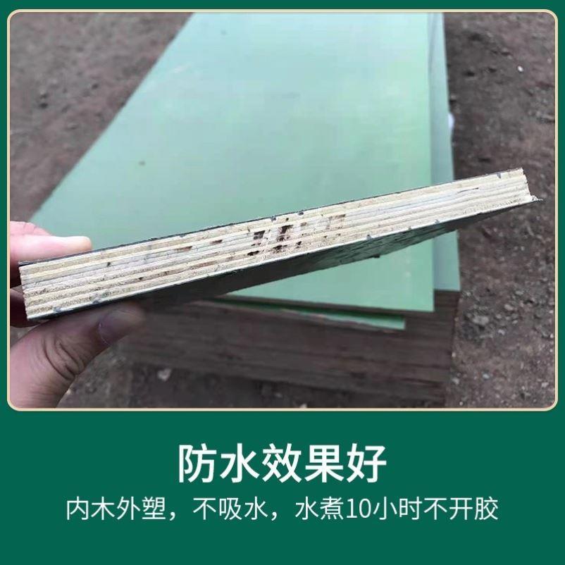 绿色pp钢化覆塑模板建筑工地用木工板胶合防水覆膜竹胶板桥梁木板