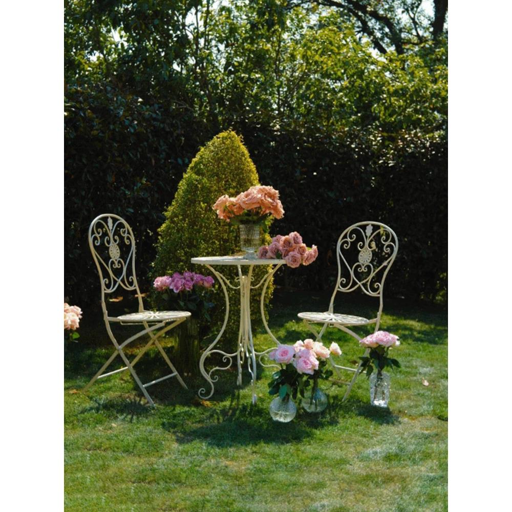 法式复古风做旧庭院复古铁艺桌椅咖啡桌户外休闲椅花园网红花园椅