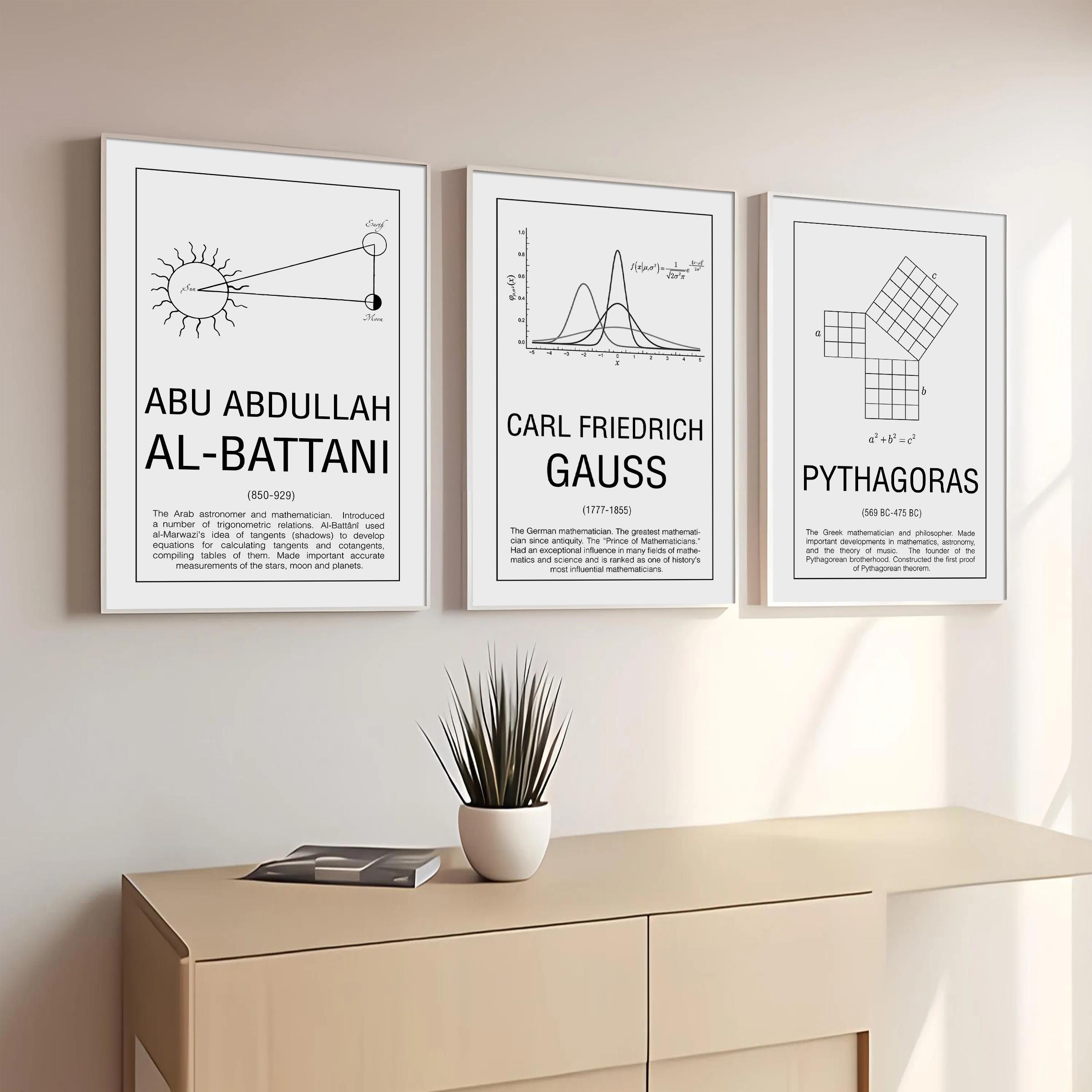 学校教室装饰画励志墙画数学家物理家笛卡尔欧几里德牛顿海报挂画