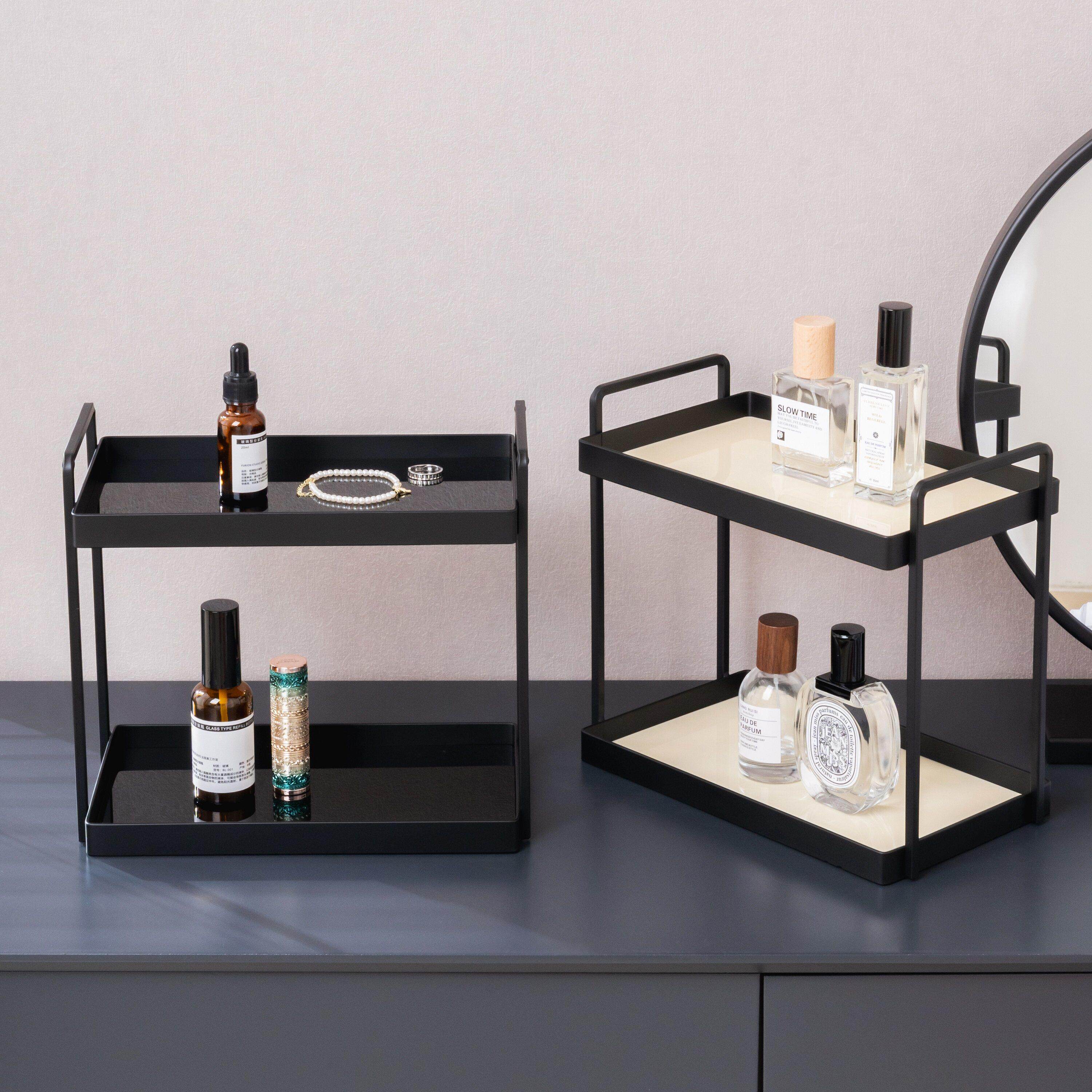 桌面双层压克力板置物架护肤品化妆品香水托盘多用收纳盒香薰
