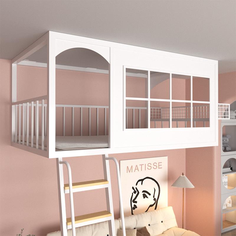 小户型铁艺吊床创意儿童树屋省空间卧室客厅悬挂上铺高架床单上层