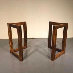 实木支架大板桌脚奥坎原木桌腿吧台餐桌脚胡桃木茶桌茶台桌子脚架