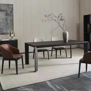 北欧全实木餐桌意式极简长方形书桌办公桌创意设计师工作台洽谈桌