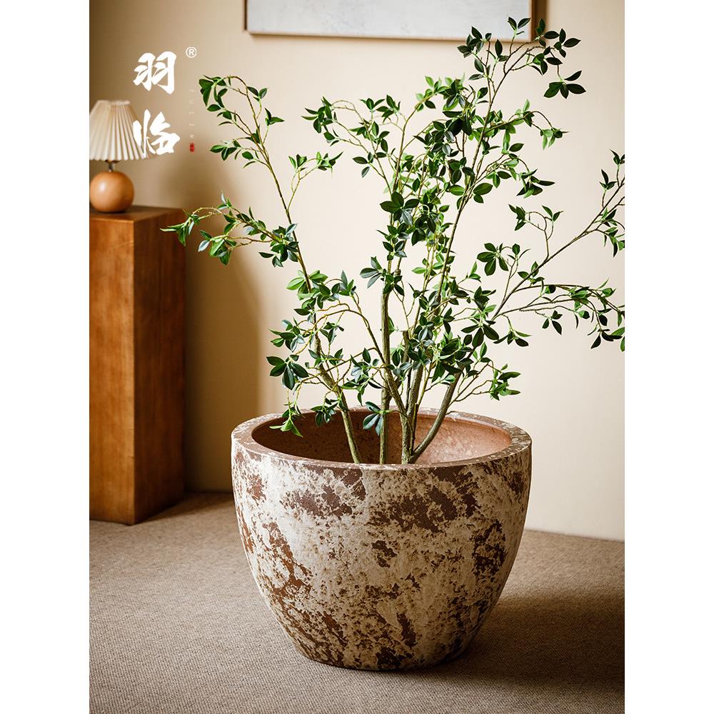 景德镇陶瓷大缸种树庭院花盆覆古做旧大花坛鱼缸水缸造景绿化植物