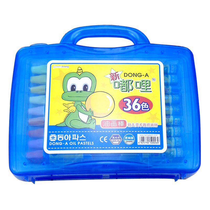 韩国东亚新嘟哩12色24色36色48色盒装儿童彩色蜡笔油画棒画画彩色