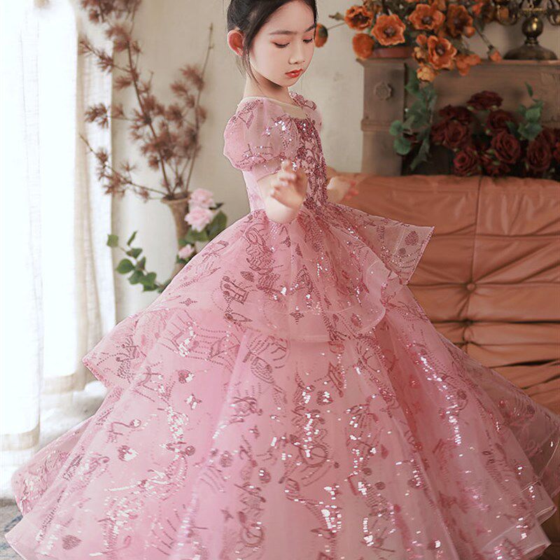 生日气质高端晚礼服女童连衣裙中大童公主裙表演出服钢琴主持走秀