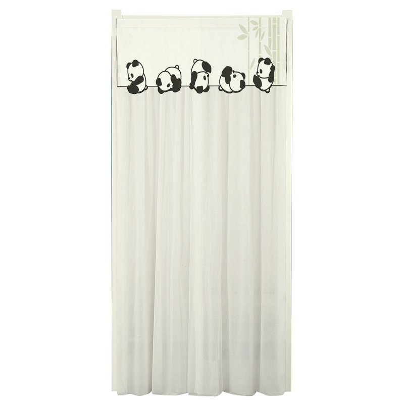 隔热隔冷门帘免打孔蕾丝家用半帘隔断窗网红纱帘卧室空调挡风防蚊