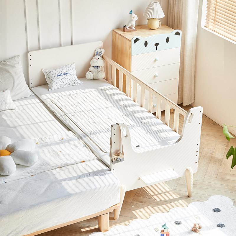 北欧实木儿童拼接床男孩加宽床边宝宝床围栏女孩带护栏婴儿拼床