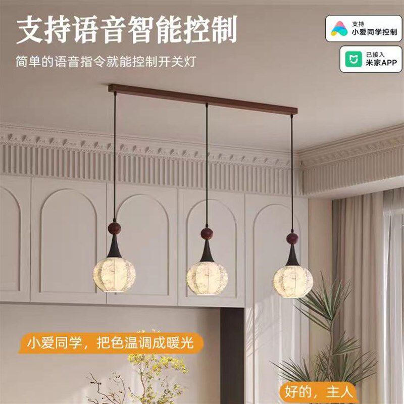 法式繁花餐厅吊灯三头中古风家用餐厅主灯复古艺术氛围茶室吧台灯