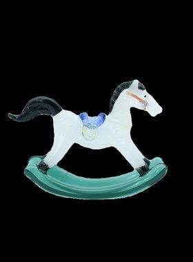 淄博琉璃非遗手工装饰品摇摇马桌面摆件马上有钱家居摆放玄关礼物