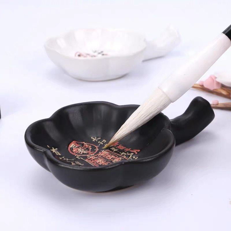 陶瓷墨碟笔架毛笔搁笔舔小水碟盛墨汁盘墨盒磨盘文房四宝初学者学,文具电教/文化用品/商务用品,文房四宝,淘宝优惠券,粉丝福利购,淘宝优惠卷