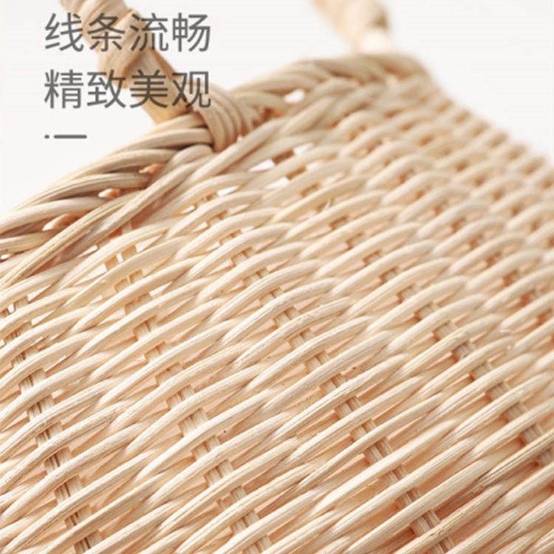 教师手提花篮手工编织花束鲜花干花插花竹编藤编花童小篮子田园风
