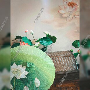 新中式绸布伞幼儿园春夏中国风环创布置店铺古风场景拍照道具伞