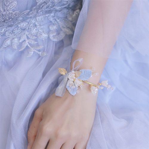 高档韩式铃兰花新娘结婚礼手环伴娘小清新手腕花新郎胸花伴郎胸针