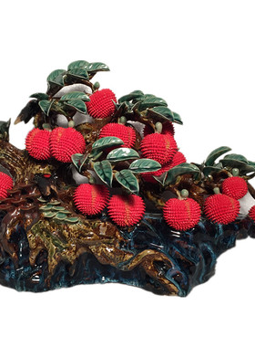 石湾公仔陶瓷满堂红摆件玄关客厅电视柜荔枝装饰品乔迁新居送礼品