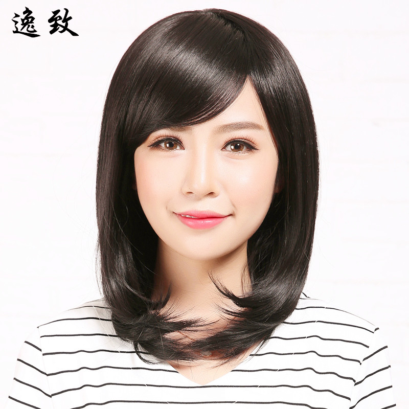 真发假发女短发中老年假发高透气内扣中长直发送妈妈中年真发逼真