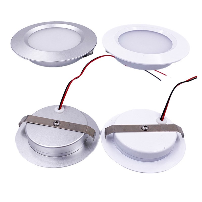 防水LED嵌入式超薄射灯筒灯3W/5W/12V/24V吊顶灯橱柜灯开孔55MM