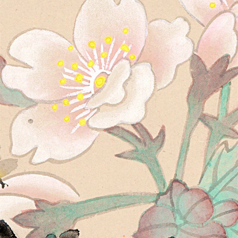 梨花锦鸡图富贵牡丹国画工笔花鸟花卉玄关挂画客厅书房装饰画临摹