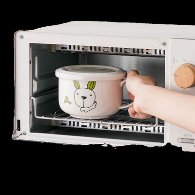 卡通生肖早餐碗燕麦杯带手柄带盖牛奶碗可爱可微波儿童碗杯陶瓷碗