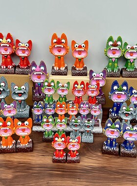 瓦猫摆件瓦当萌猫文创办公室玄关车载装饰云南旅游纪念品伴手礼物