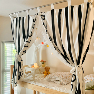 A类抗菌学生宿舍蚊帐一体式 新款 床帘遮光四开门寝室上铺下铺通用