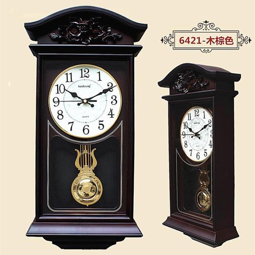 新款欧式摆钟客厅挂钟打点报时钟表时尚石英钟静音挂表创意大时钟