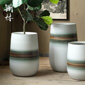 大号陶瓷花盆客厅装 饰摆件北欧简约阳台客厅落地绿植种树盆大口径