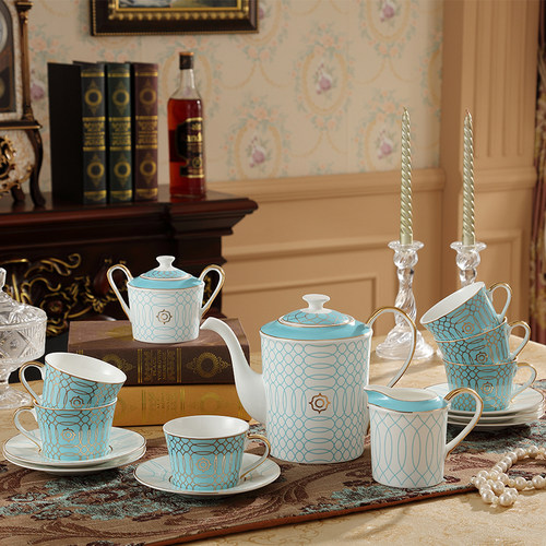 欧式陶瓷咖啡茶具15件套装11件赠送礼盒装整套办公会客家用下午茶