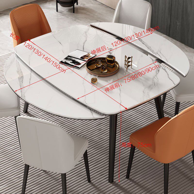 轻奢岩板餐桌椅子组合伸缩折叠圆桌家用实木方圆两用小户型饭桌,住宅家具,岩板餐桌,淘宝优惠券,粉丝福利购,淘宝优惠卷