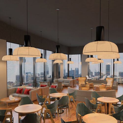 侘寂风吊灯餐饮火锅店饭店餐厅吧台民宿卧室造型艺术日式布艺灯具