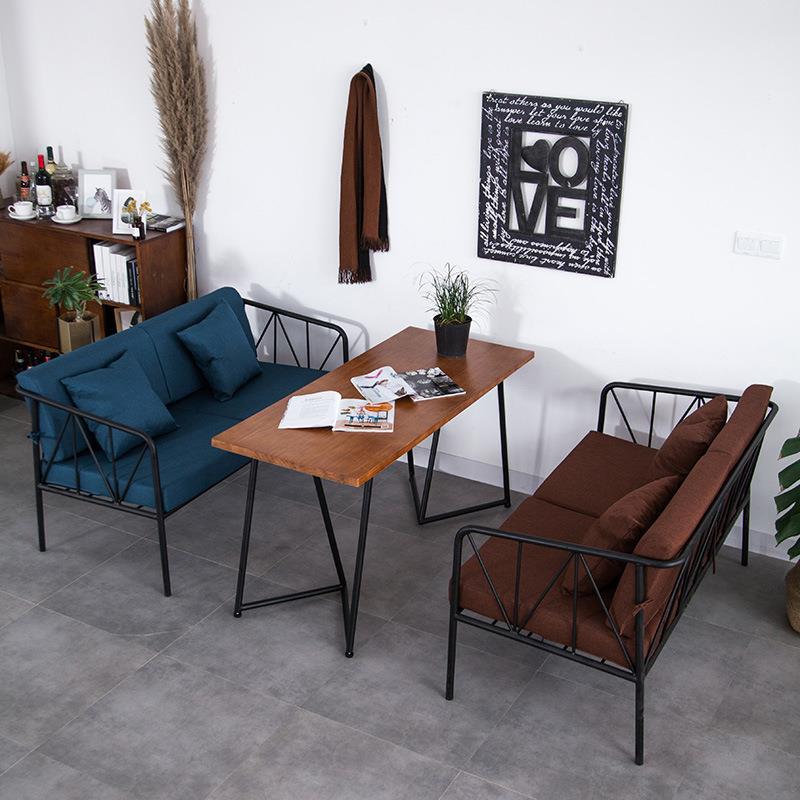 北欧家具创意沙发家用简易美观铁艺沙发酒店餐厅咖啡厅卡座