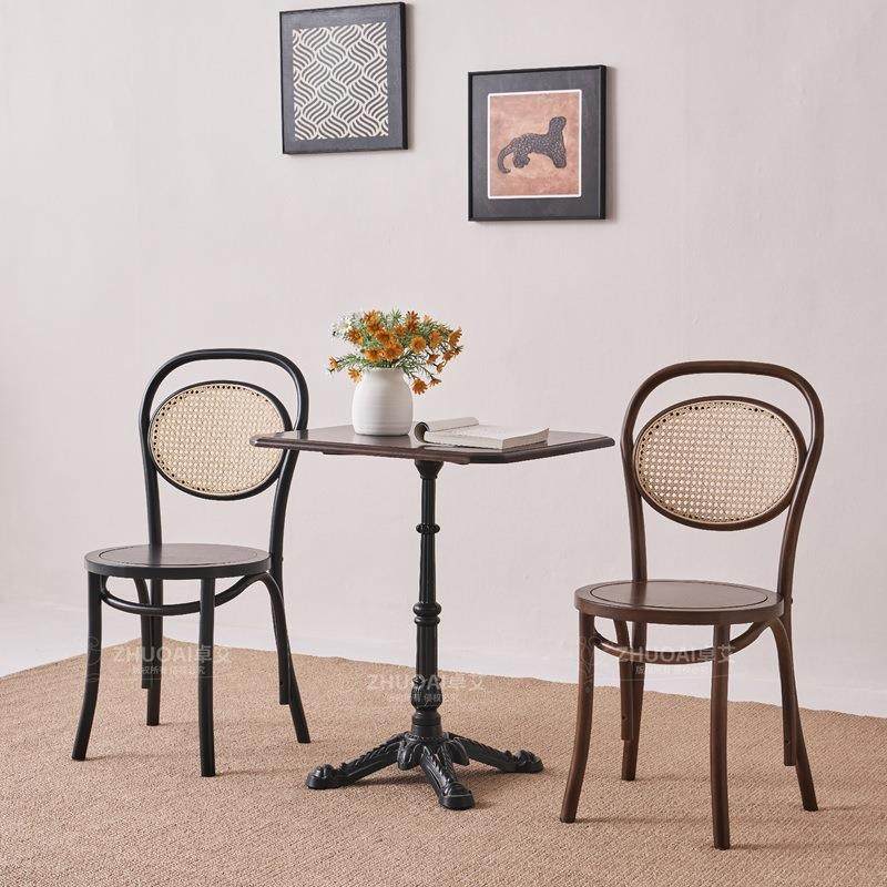 餐厅复古风实木咖啡桌咖啡厅阳台民宿美式酒吧甜品店靠背桌椅藤椅,电子元器件市场,其它元器件,淘宝优惠券,粉丝福利购,淘宝优惠卷