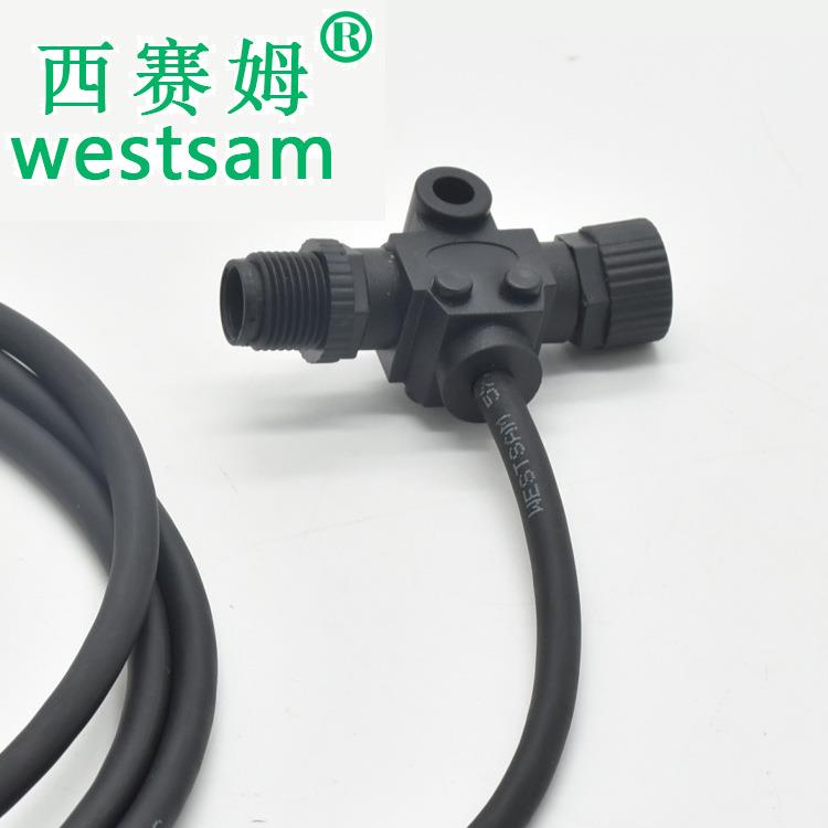 微型T型电源接头NMEA2000线缆5芯船载电子设备网络系统M12连接器