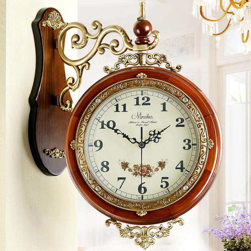 欧式时尚铜配件客厅挂钟木质仿古静音石英钟表田园时钟厂价,电子元器件市场,其它元器件,淘宝优惠券,粉丝福利购,淘宝优惠卷